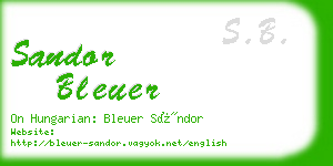 sandor bleuer business card